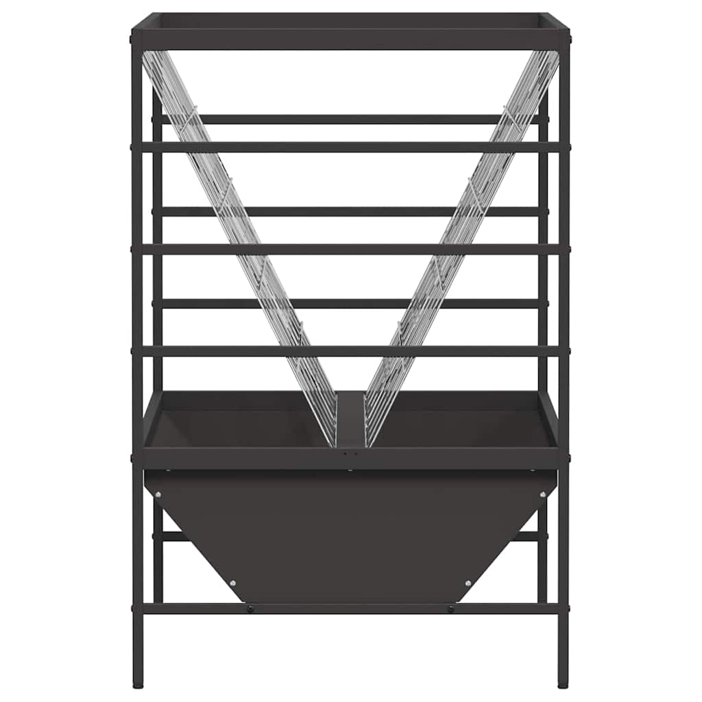 Viehfutterspender Schwarz 100 x 60 x 90 cm Kaltgewalzter Stahl
