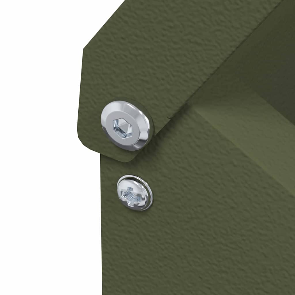 Hühnerfütterer Olive Grün 21 x 16 x 33 cm Kaltgewalzter Stahl