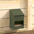 Hühnerfütterer Olive Grün 21 x 16 x 33 cm Kaltgewalzter Stahl