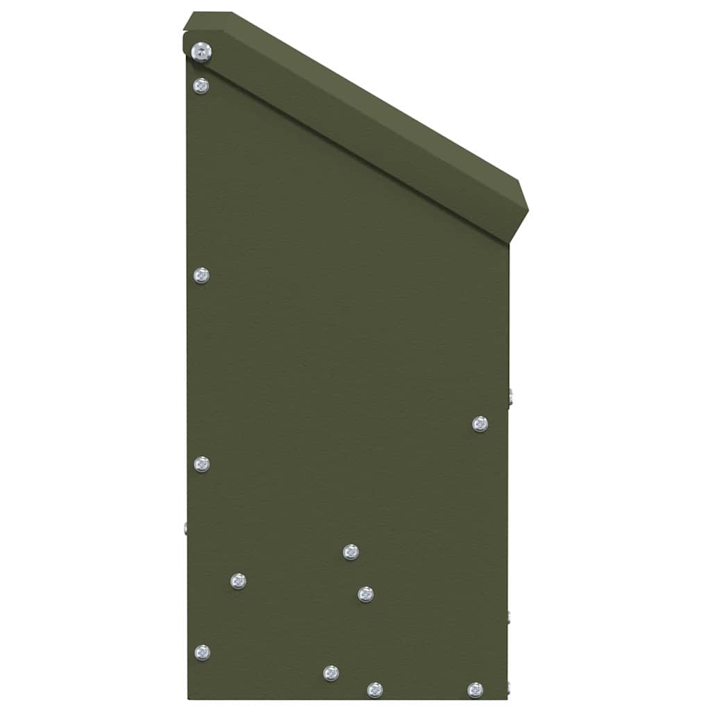 Hühnerfütterer Olive Grün 21 x 16 x 33 cm Kaltgewalzter Stahl
