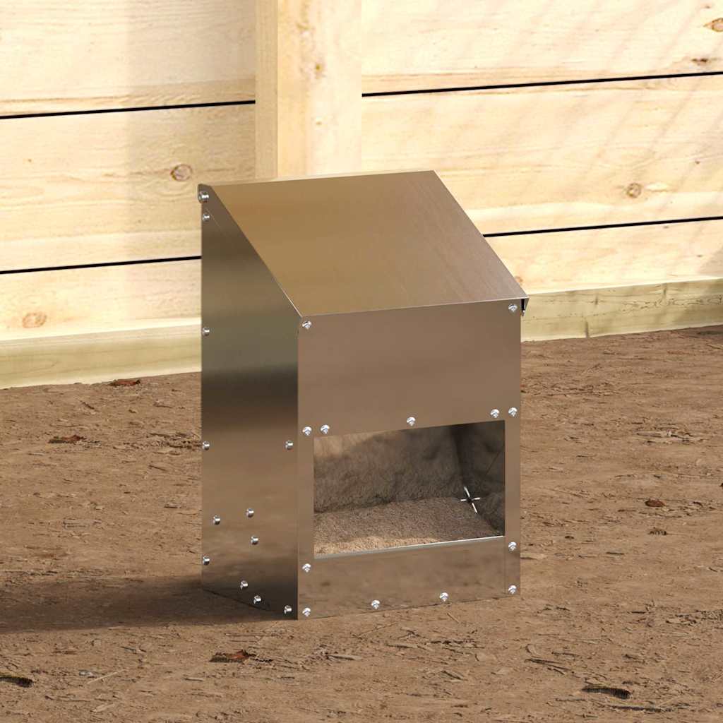 Hühnerfütterer Silber 21 x 16 x 33 cm Verzinkter Stahl