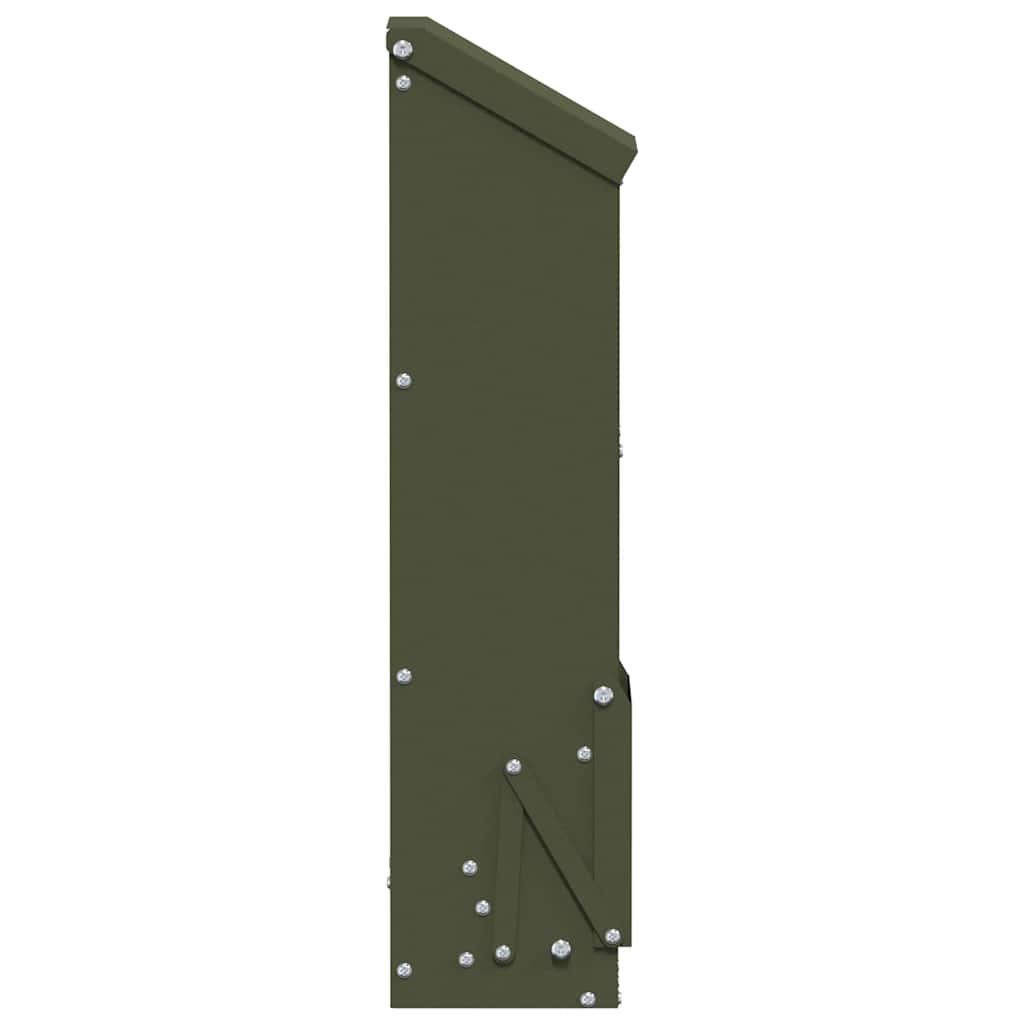 Hühnerfütterer Olive Grün 13 x 12 x 51 cm Kaltgewalzter Stahl