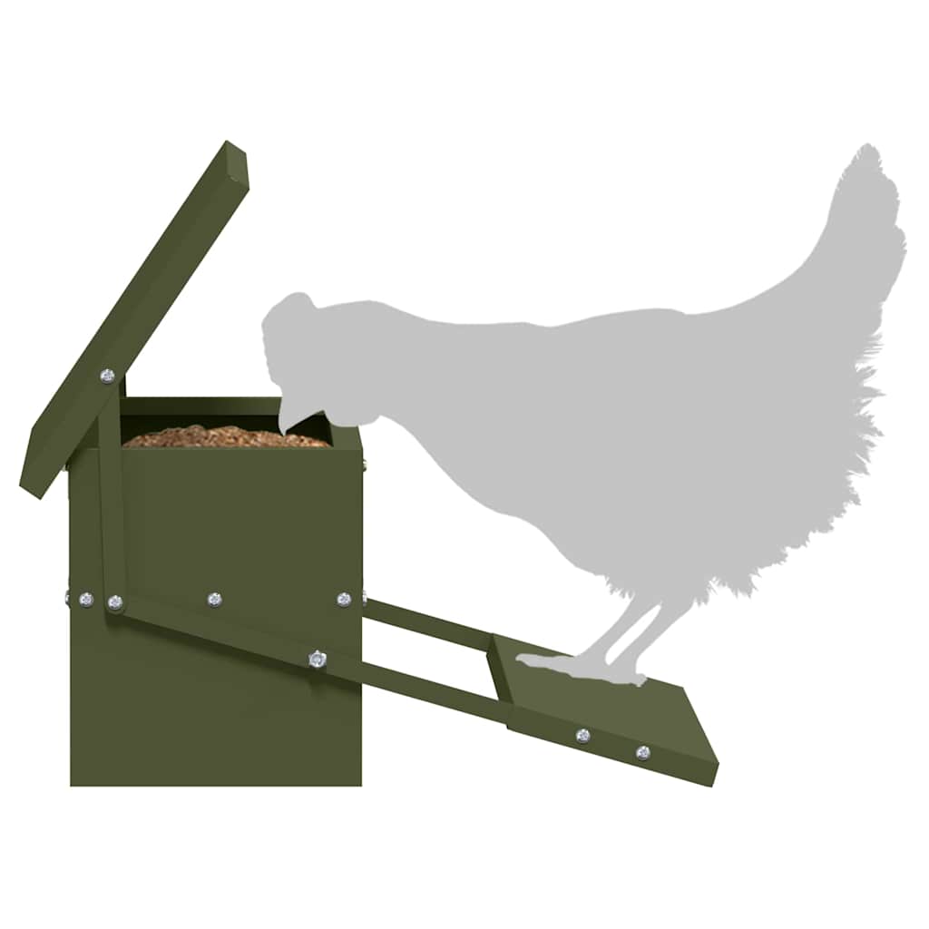 Hühnertretfeeder Olive Grün 48,5 x 39,5 x 19 cm