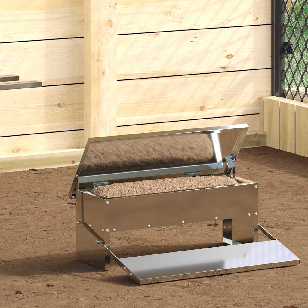 Hühnertretfeeder Silber 48,5 x 39,5 x 19 cm Verzinkter Stahl