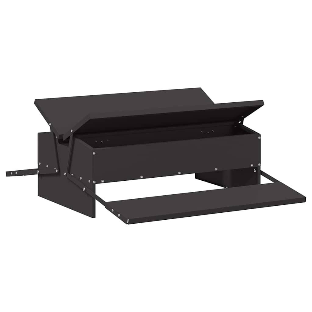Hühnertretfeeder Schwarz 75 x 53 x 20,5 cm Kaltgewalzter Stahl