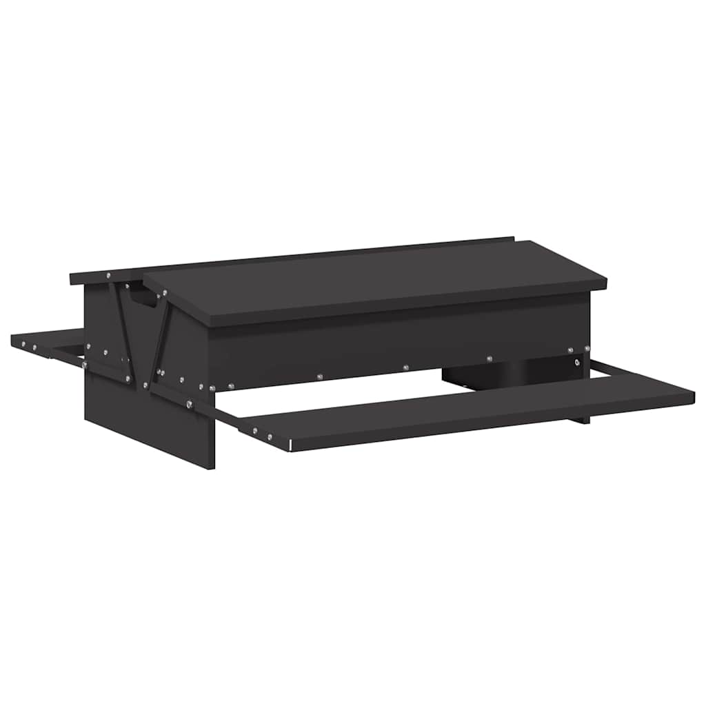 Hühnertretfeeder Schwarz 75 x 53 x 20,5 cm Kaltgewalzter Stahl