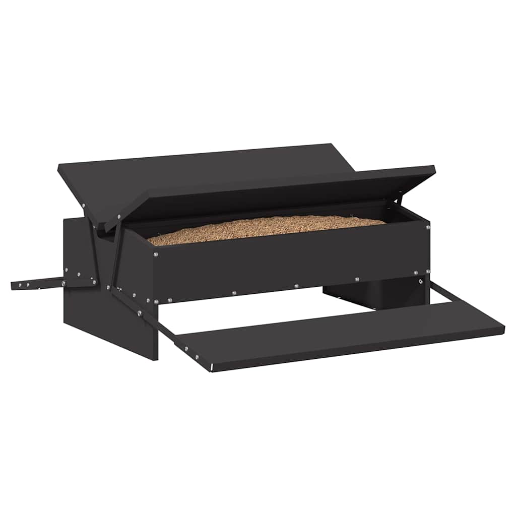 Hühnertretfeeder Schwarz 75 x 53 x 20,5 cm Kaltgewalzter Stahl