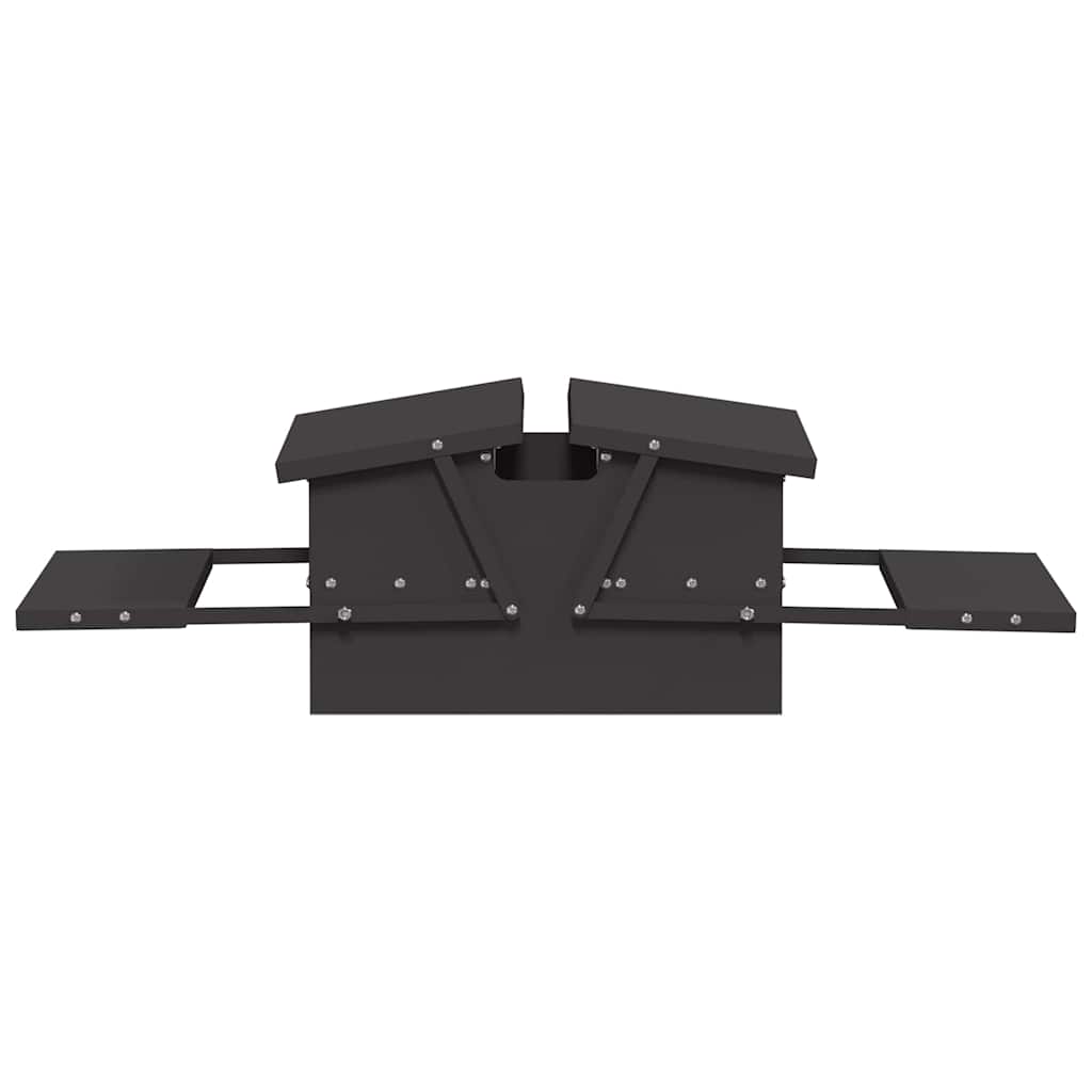 Hühnertretfeeder Schwarz 75 x 53 x 20,5 cm Kaltgewalzter Stahl