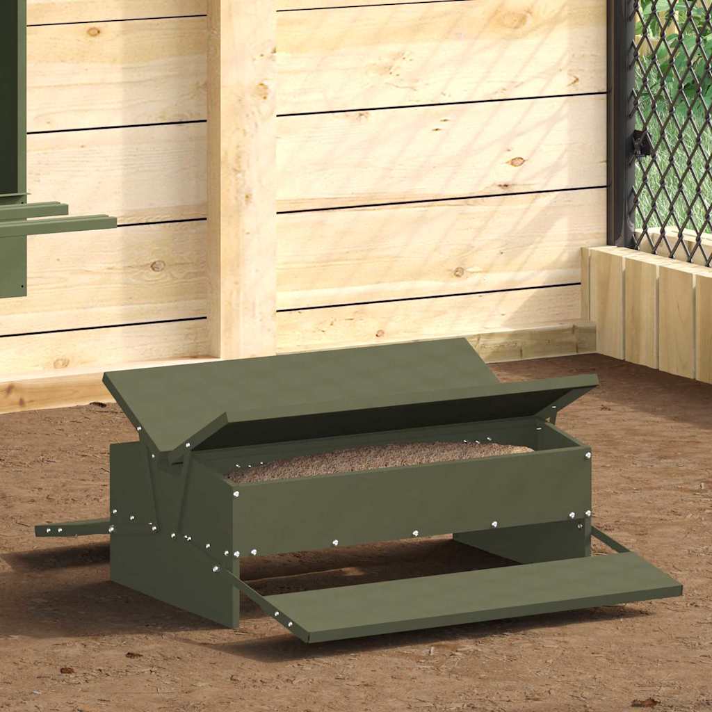 Hühnertretfeeder Olive Grün 75 x 53 x 20,5 cm