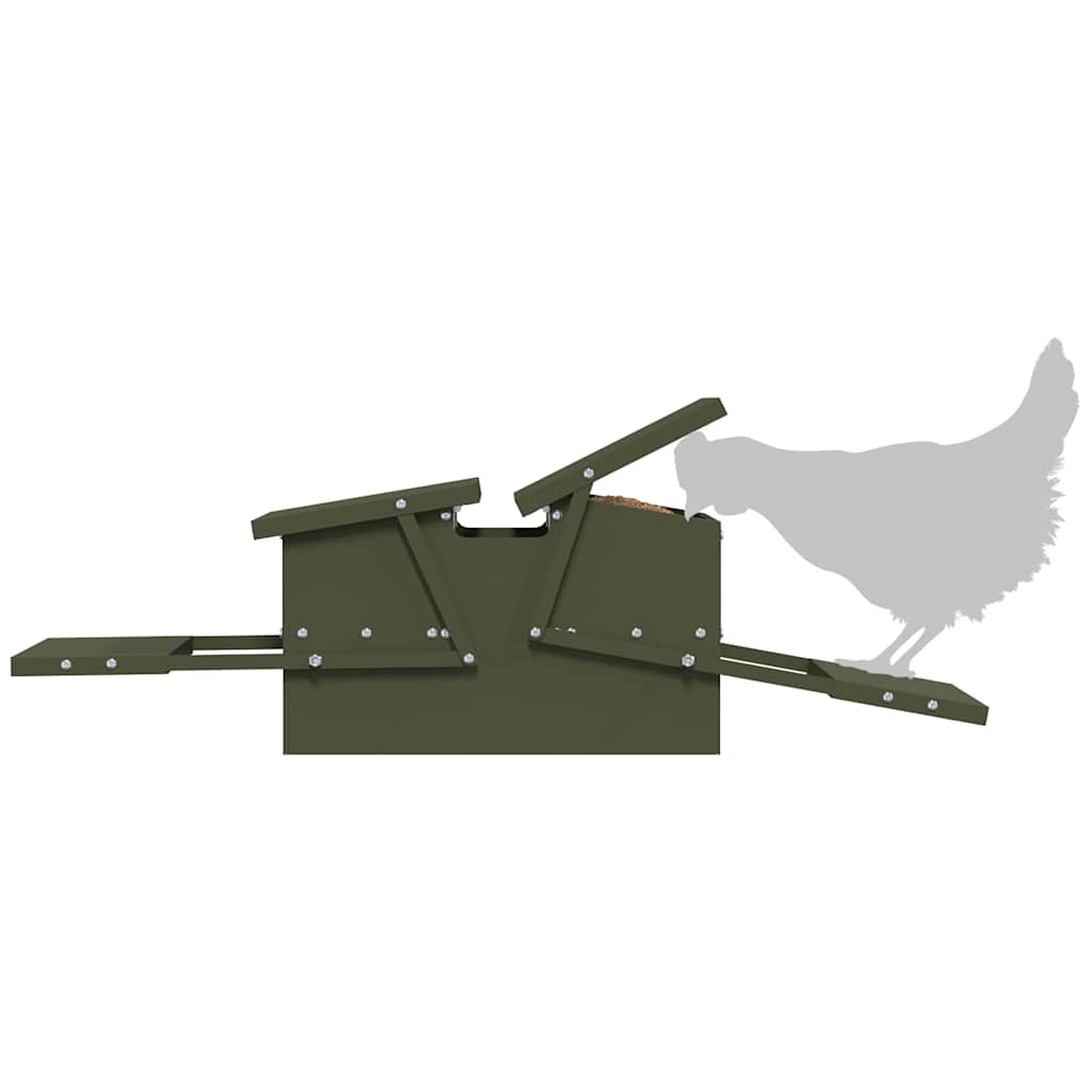 Hühnertretfeeder Olive Grün 75 x 53 x 20,5 cm