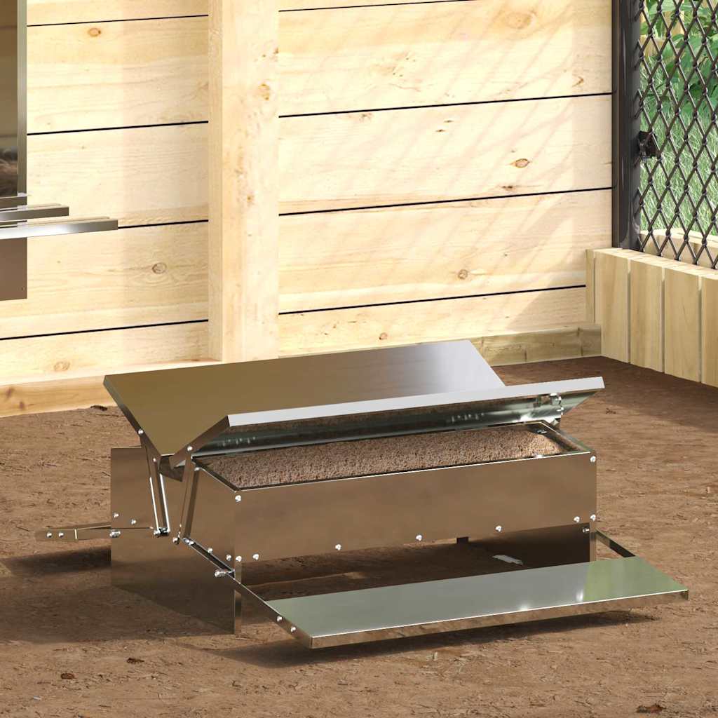 Hühnertretfeeder Silber 75 x 53 x 20,5 cm Verzinkter Stahl