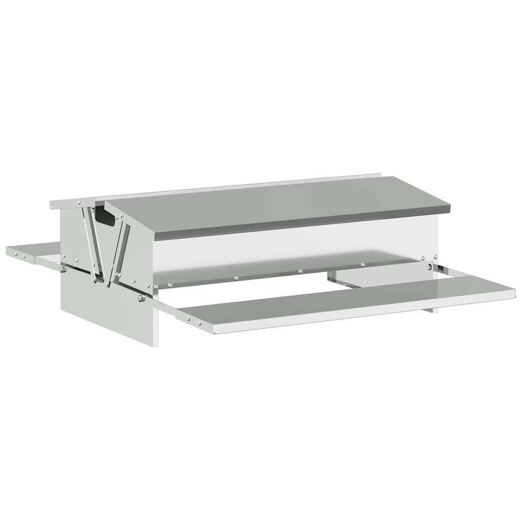 Hühnertretfeeder Silber 75 x 53 x 20,5 cm Verzinkter Stahl