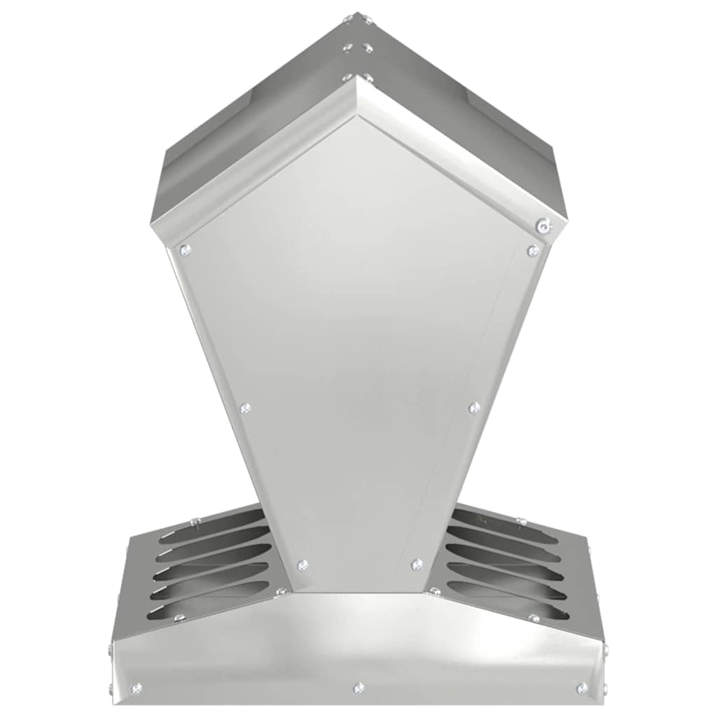 Hühnerfütterer Silber 30 x 30 x 39 cm Verzinkter Stahl