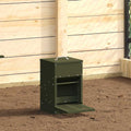 Hühnertretfeeder Olive Grün 25 x 42 x 40 cm Kaltgewalzter Stahl