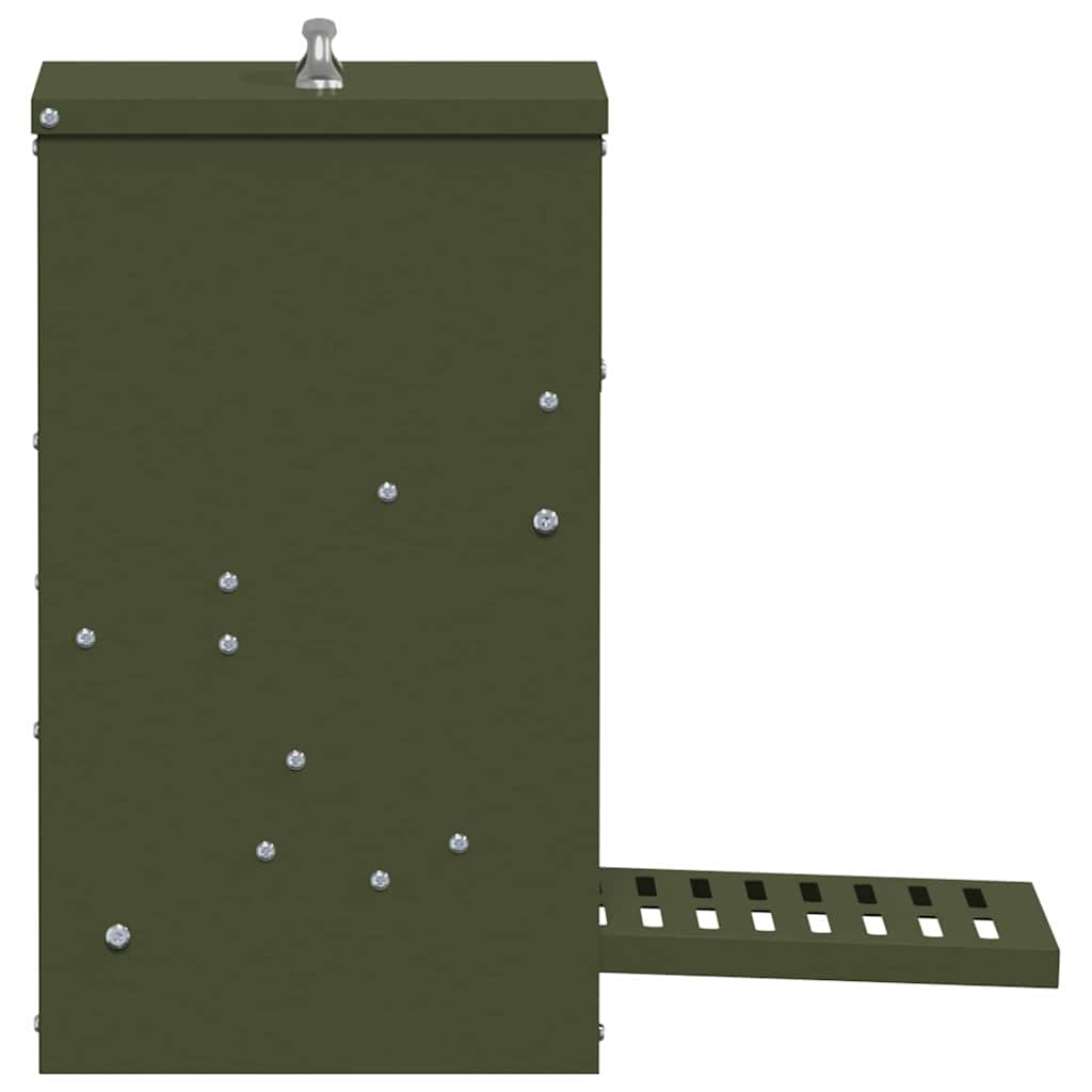 Hühnertretfeeder Olive Grün 25 x 42 x 40 cm Kaltgewalzter Stahl