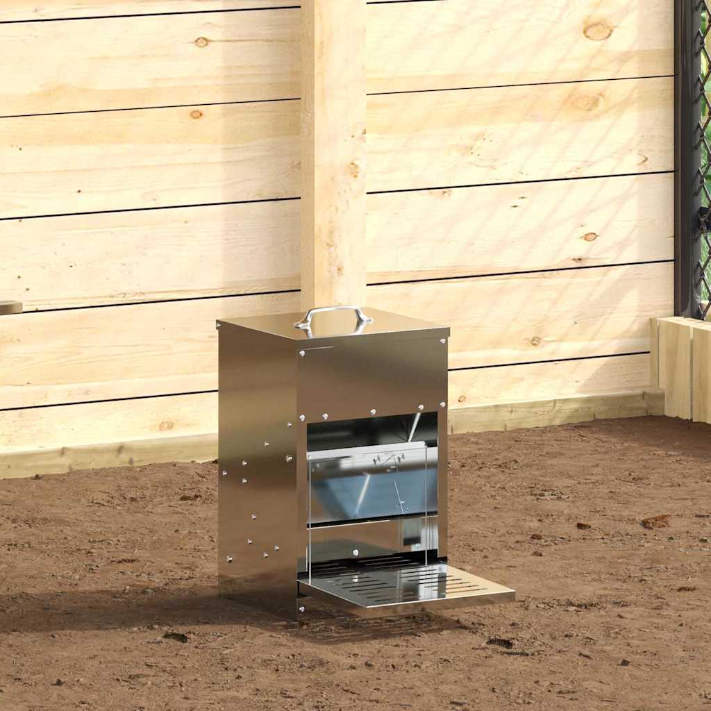 Hühnertretfeeder Silber 25 x 42 x 40 cm Verzinkter Stahl