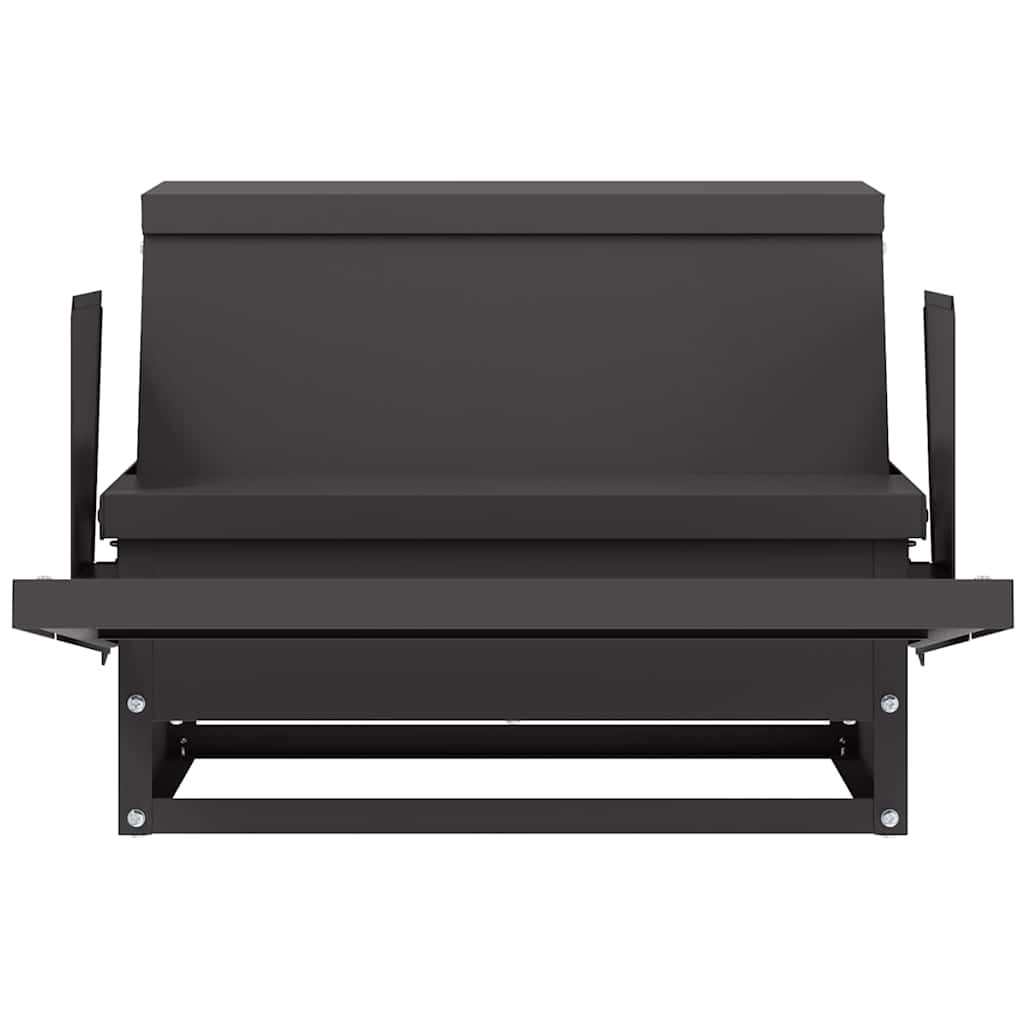 Hühnertretfeeder Schwarz 50 x 40 x 29 cm Kaltgewalzter Stahl