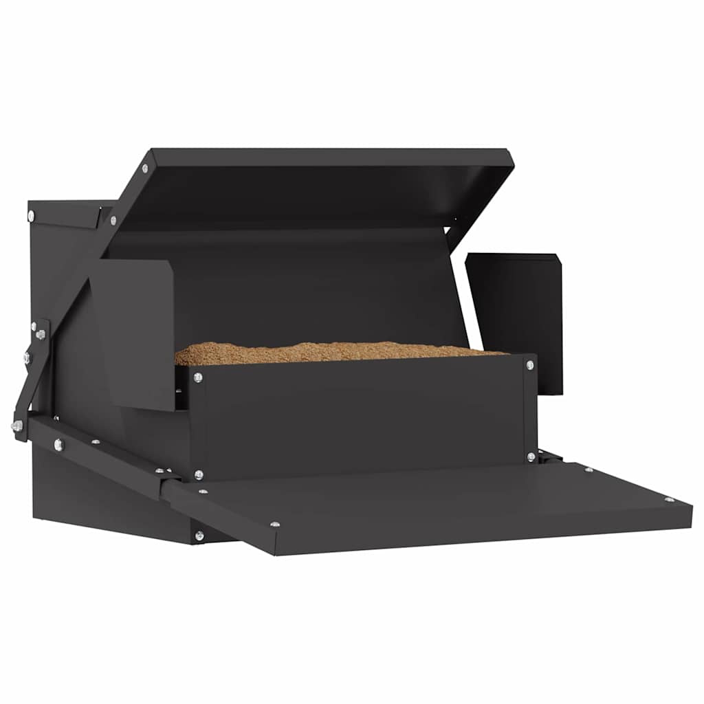 Hühnertretfeeder Schwarz 50 x 40 x 29 cm Kaltgewalzter Stahl