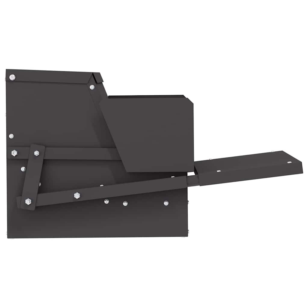 Hühnertretfeeder Schwarz 50 x 40 x 29 cm Kaltgewalzter Stahl