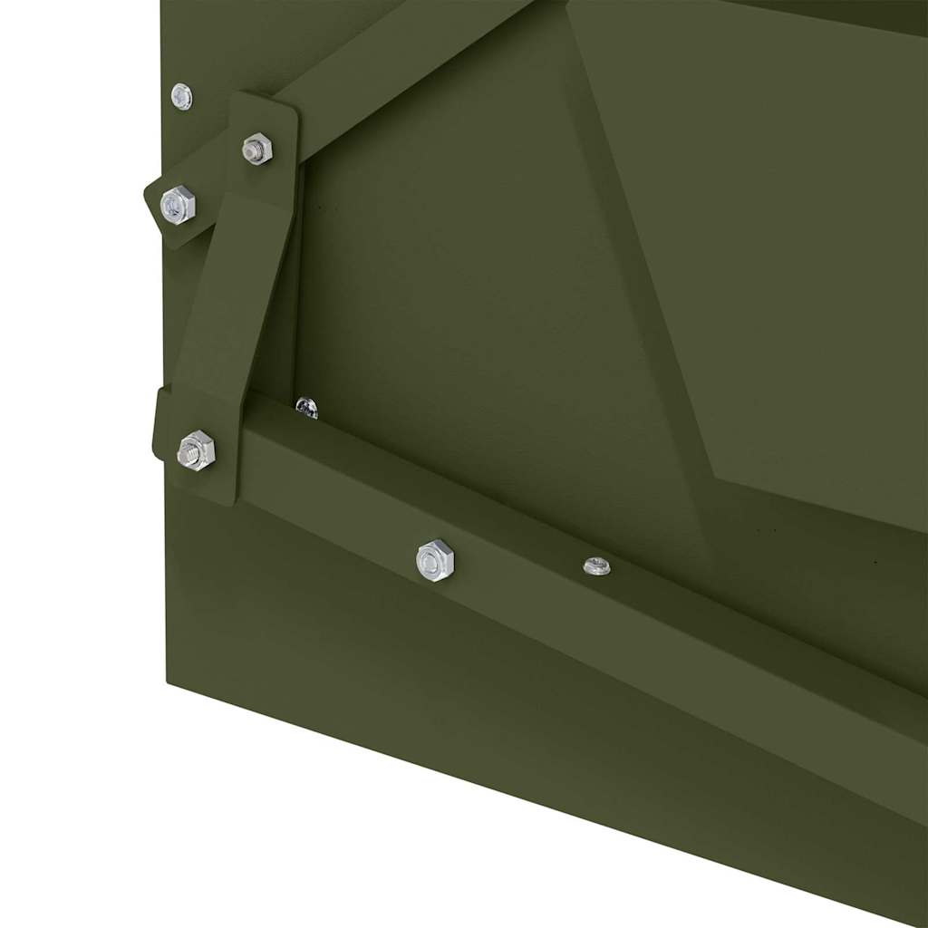 Hühnertretfeeder Olive Grün 50 x 40 x 29 cm Kaltgewalzter Stahl