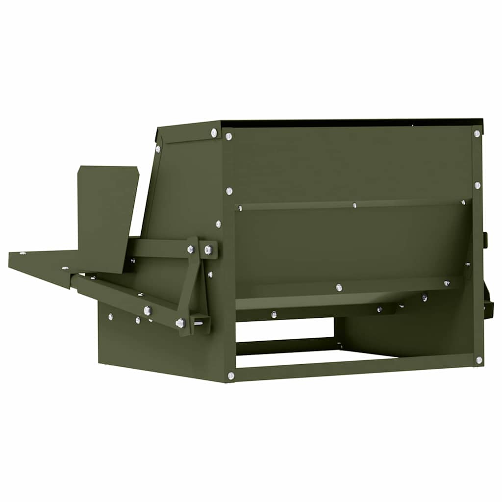 Hühnertretfeeder Olive Grün 50 x 40 x 29 cm Kaltgewalzter Stahl