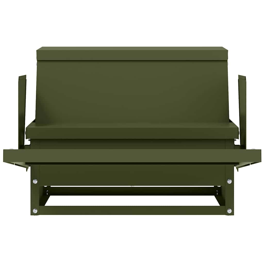 Hühnertretfeeder Olive Grün 50 x 40 x 29 cm Kaltgewalzter Stahl