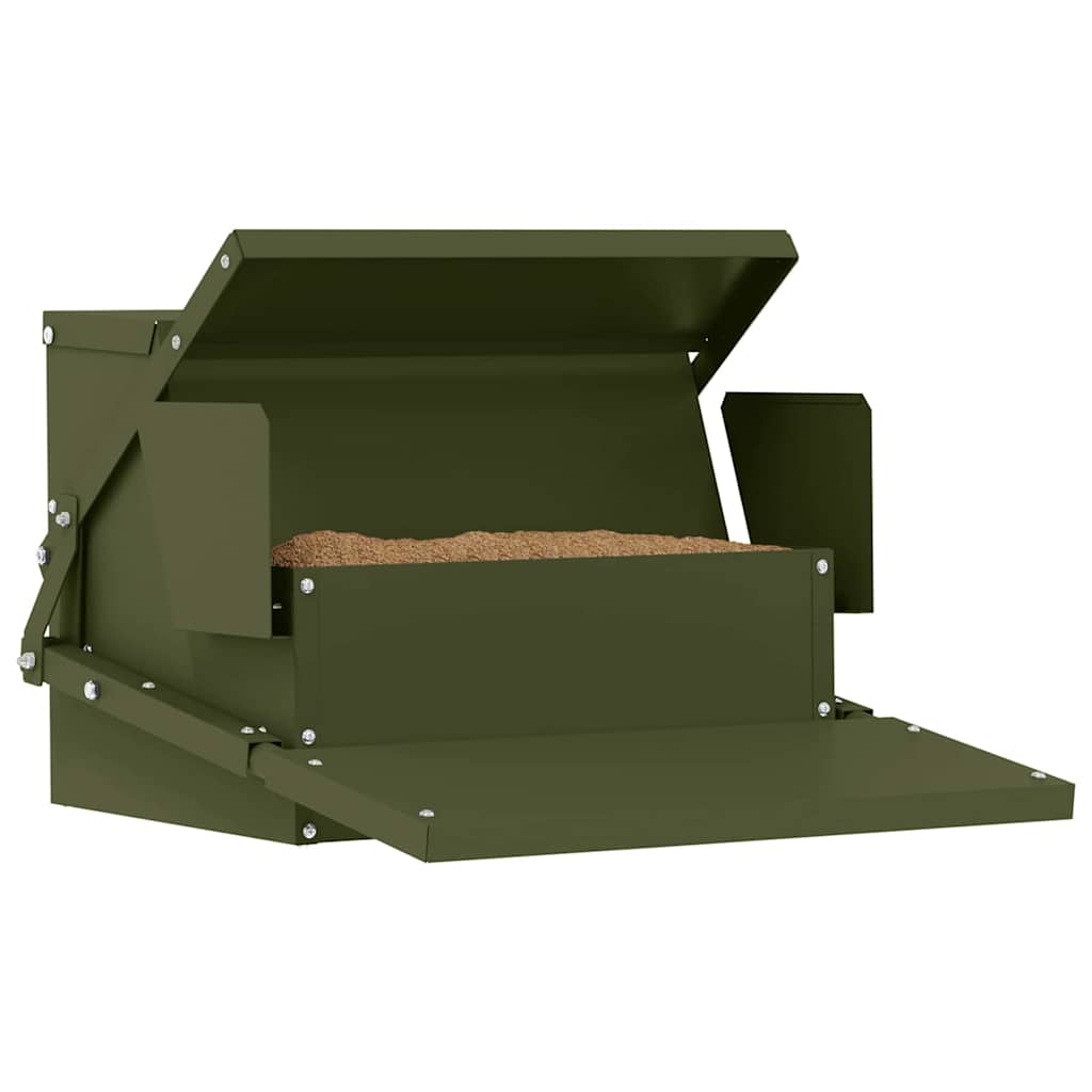 Hühnertretfeeder Olive Grün 50 x 40 x 29 cm Kaltgewalzter Stahl