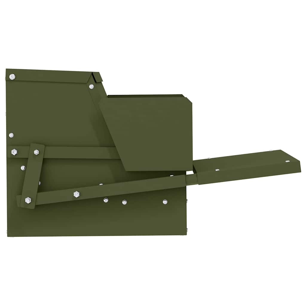 Hühnertretfeeder Olive Grün 50 x 40 x 29 cm Kaltgewalzter Stahl