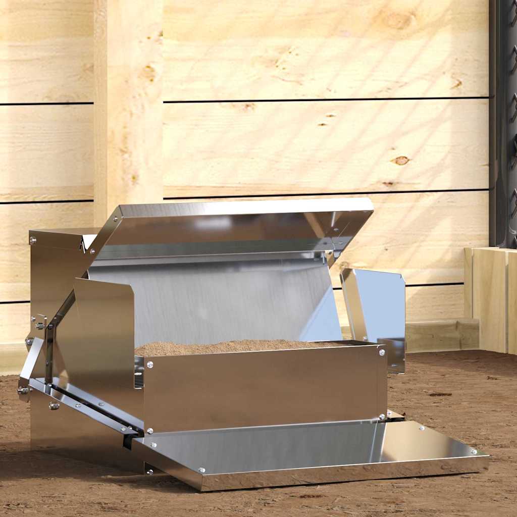 Hühnertretfeeder Silber 50 x 40 x 29 cm Verzinkter Stahl
