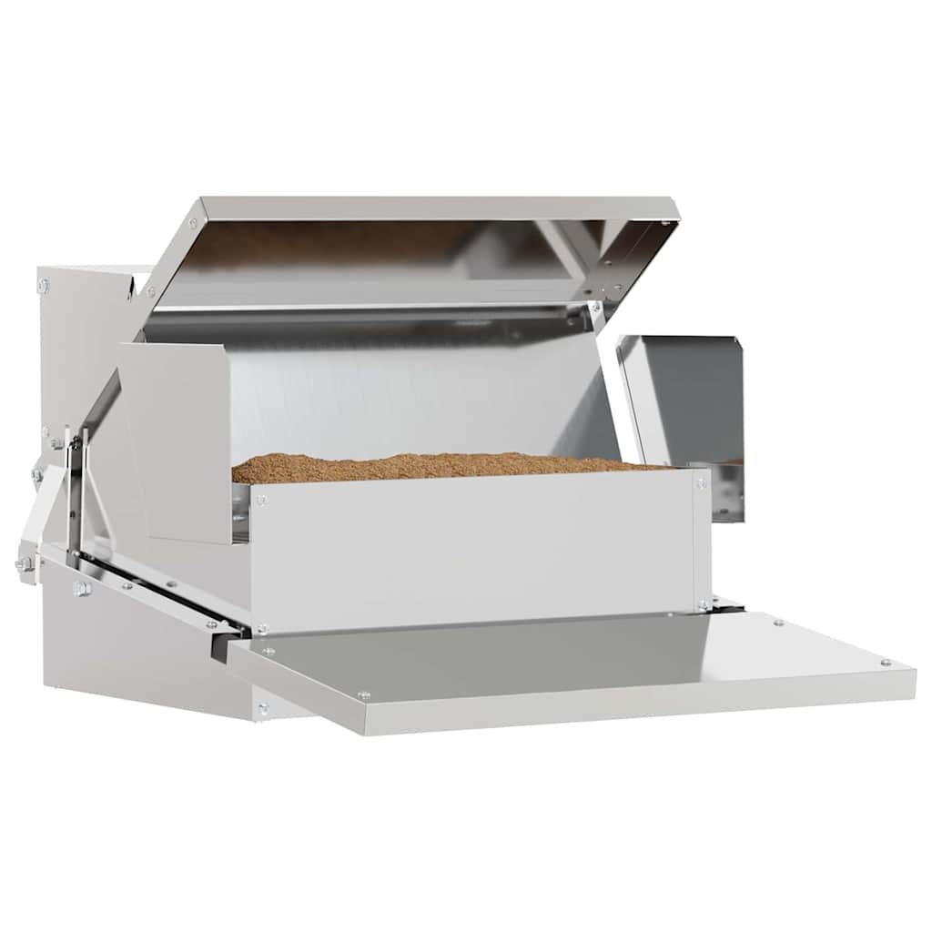 Hühnertretfeeder Silber 50 x 40 x 29 cm Verzinkter Stahl