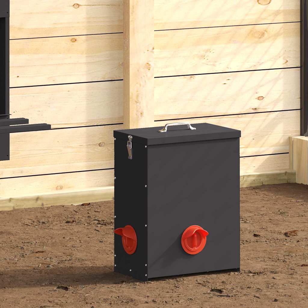 Hühnerfütterer 2 pcs Schwarz 32,5 x 20,5 x 43 cm