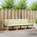 Outdoor-Sofagarnitur mit Kissen 3 pcs Weiß und Creme