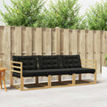 Outdoor-Sofagarnitur mit Kissen 3 pcs Weiß und Schwarz