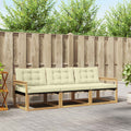 Outdoor-Sofagarnitur mit Kissen 3 pcs Weiß und Creme