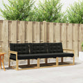 Outdoor-Sofagarnitur mit Kissen 3 pcs Weiß und Schwarz