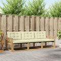 Outdoor-Sofagarnitur mit Kissen 3 pcs Weiß und Creme
