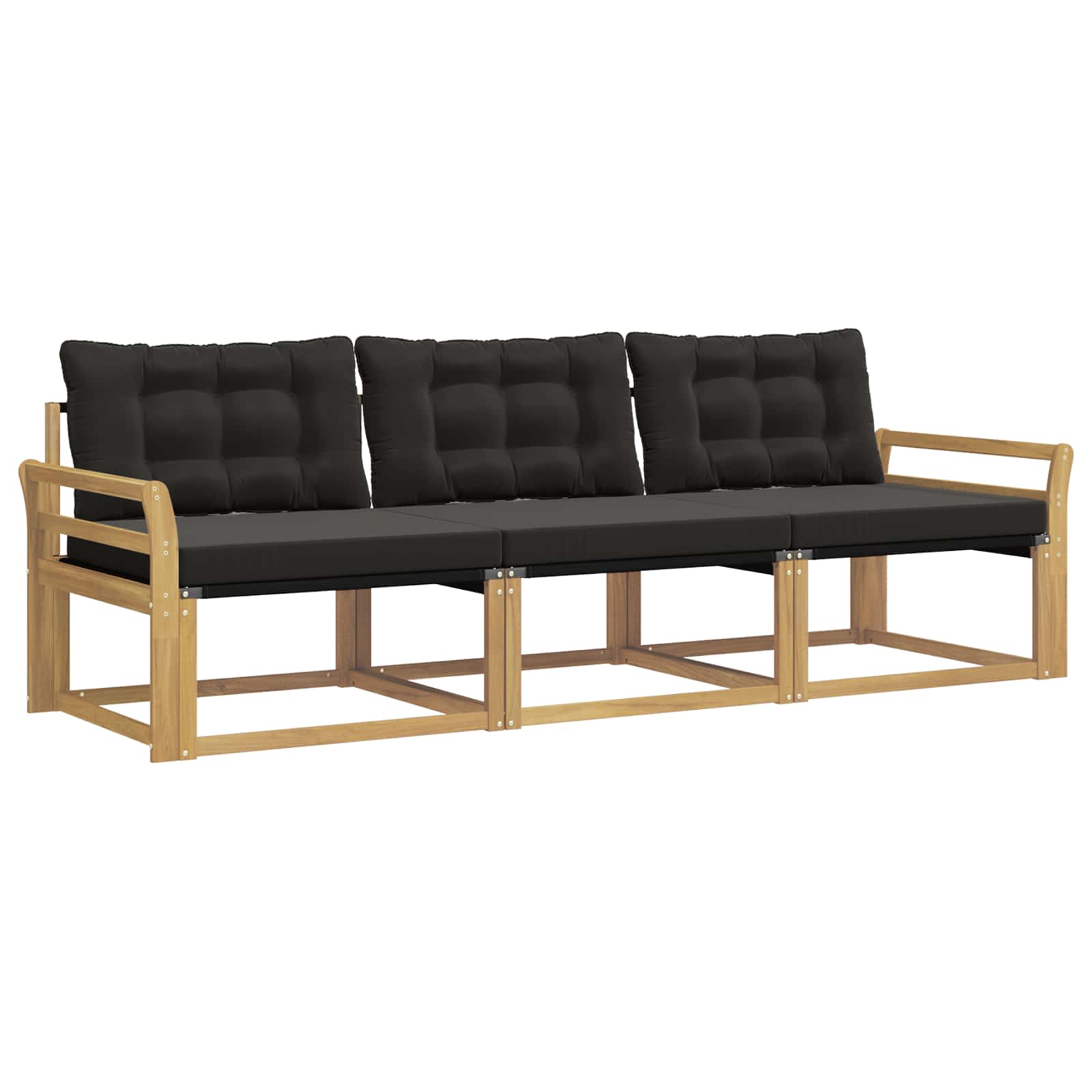 Outdoor-Sofagarnitur mit Kissen 3 pcs Weiß und Schwarz