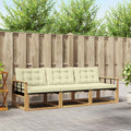 Outdoor-Sofagarnitur mit Kissen 3 pcs Weiß und Creme