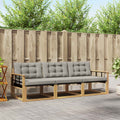 Outdoor-Sofagarnitur mit Kissen 3 pcs Weiß und Hellgrau