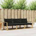 Outdoor-Sofagarnitur mit Kissen 3 pcs Weiß und Schwarz