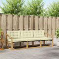 Outdoor-Sofagarnitur mit Kissen 3 pcs Weiß und Creme