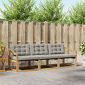 Outdoor-Sofagarnitur mit Kissen 3 pcs Weiß und Hellgrau