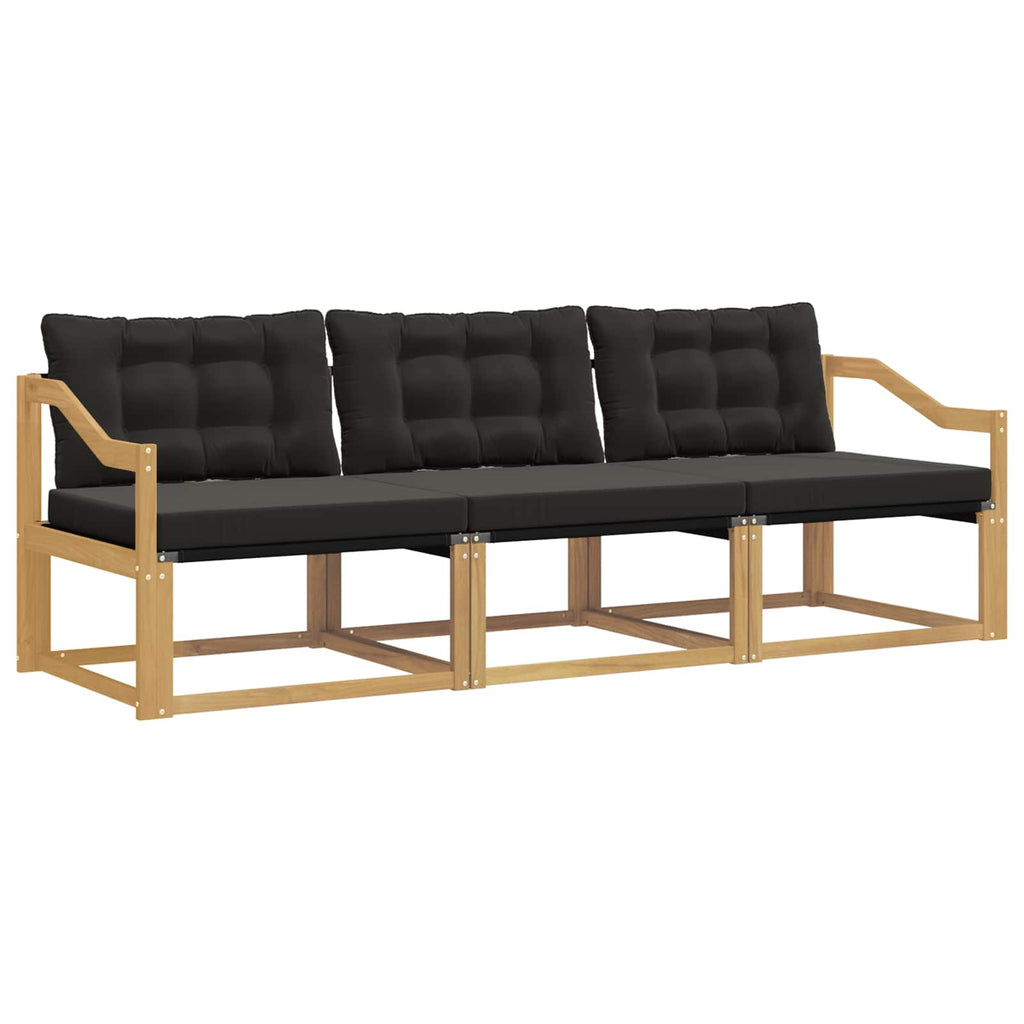 Outdoor-Sofagarnitur mit Kissen 3 pcs Weiß und Schwarz