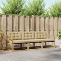 Outdoor-Sofagarnitur mit Kissen 3 pcs Weiß und Beige