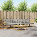 Outdoor-Sofagarnitur 5 pcs Weiß und Hellgrau 79 x 79 x 37 cm