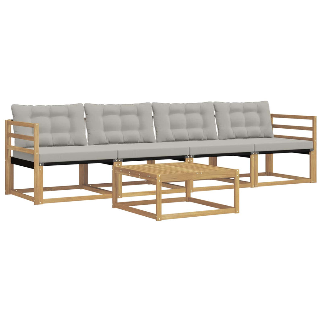 Outdoor-Sofagarnitur 5 pcs Weiß und Hellgrau 79 x 79 x 37 cm