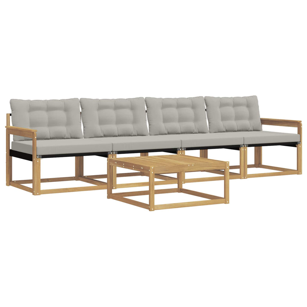 Outdoor-Sofagarnitur 5 pcs Weiß und Hellgrau 79 x 79 x 37 cm