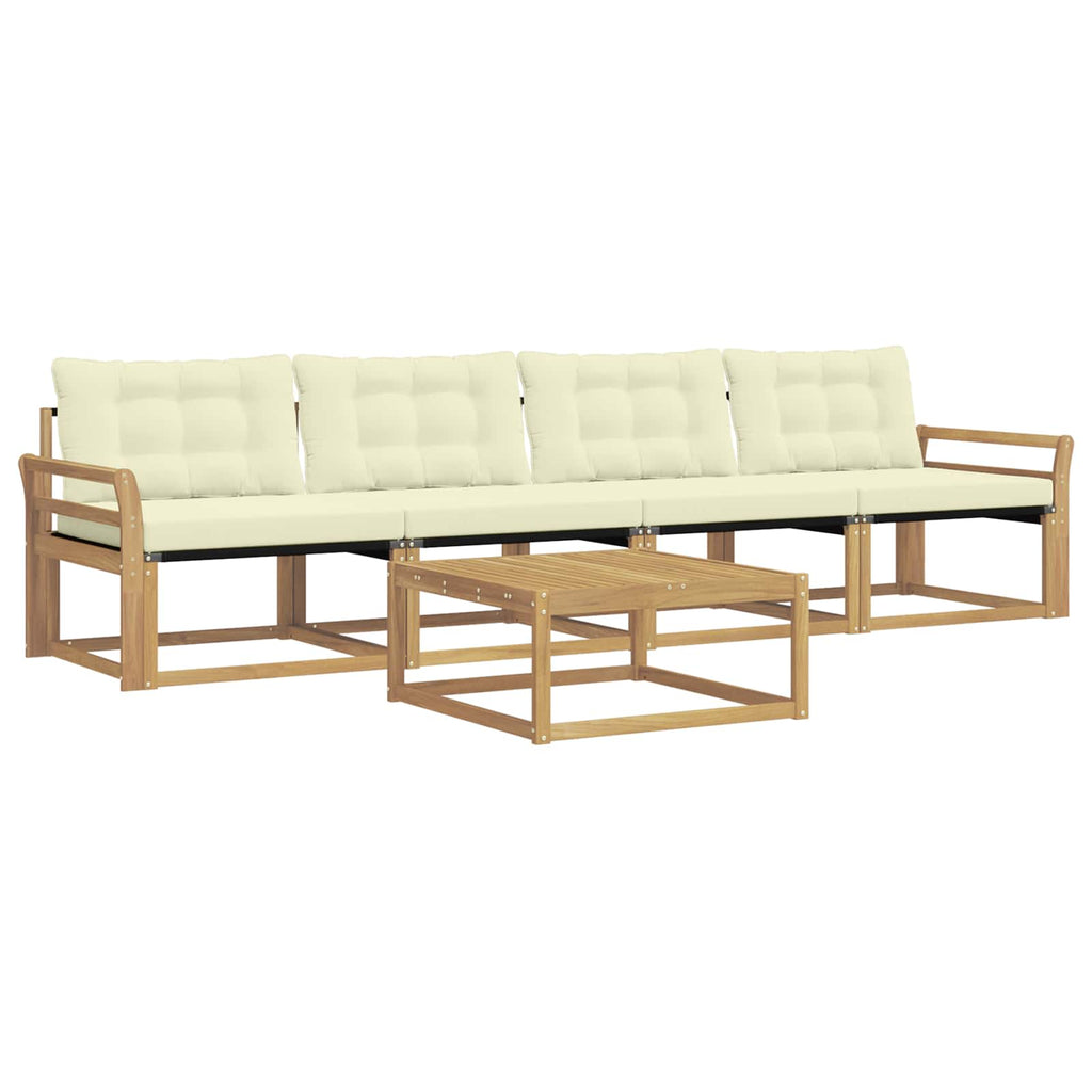 Outdoor-Sofagarnitur 5 pcs Weiß und Creme