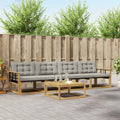 Outdoor-Sofagarnitur 5 pcs Weiß und Hellgrau 79 x 79 x 37 cm