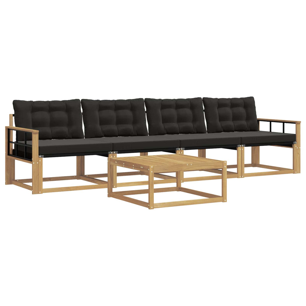 Outdoor-Sofagarnitur 5 pcs Weiß und Schwarz 79 x 79 x 37 cm